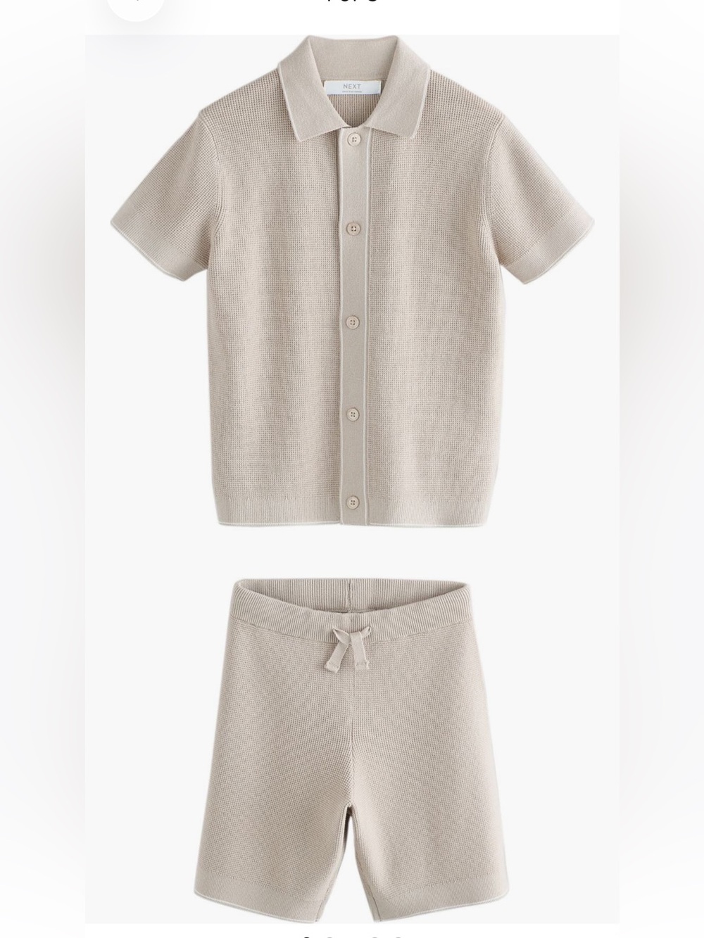 next Cream Knit Short-Sleeve Pajama Set